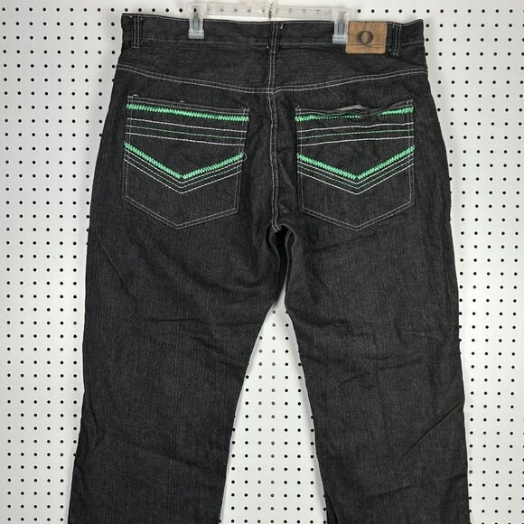 Qruel Baggy Y2K Jeans 44x32 Stitched Pockets Black Gothic Baggy Drag Skater READ - Picture 2 of 9